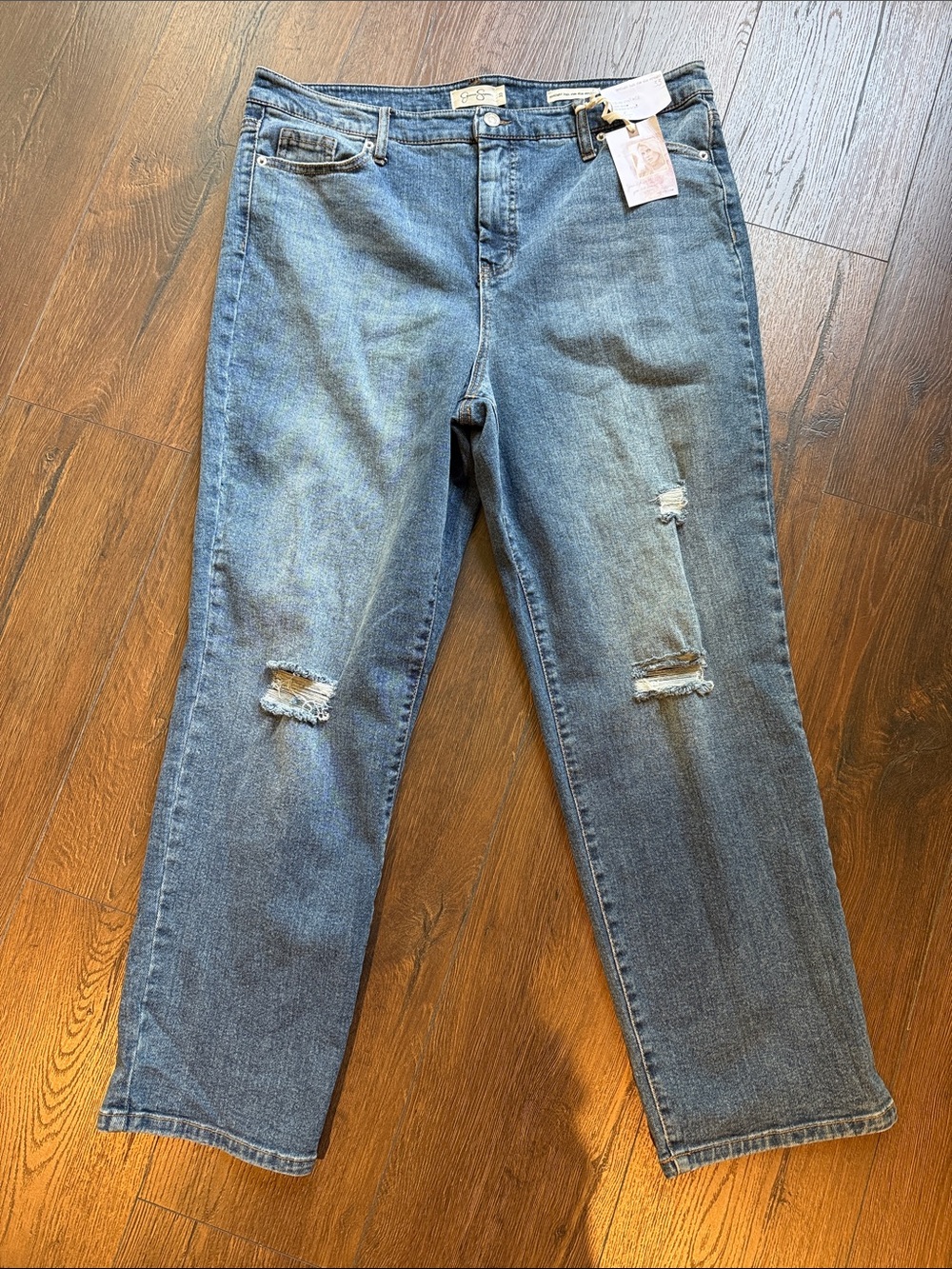 NWT Jessica Simpson Women's Light Blue Distressed Boyfriend Jeans